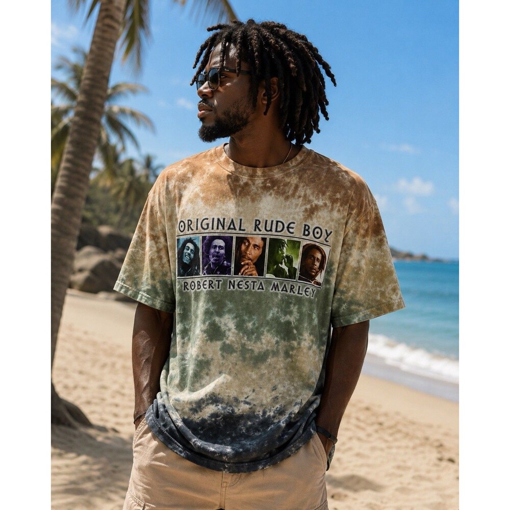 Bob Marley T-shirt Redemption Songs Tie Dye 2003 Reggae Zion Rootswear Large Y2K